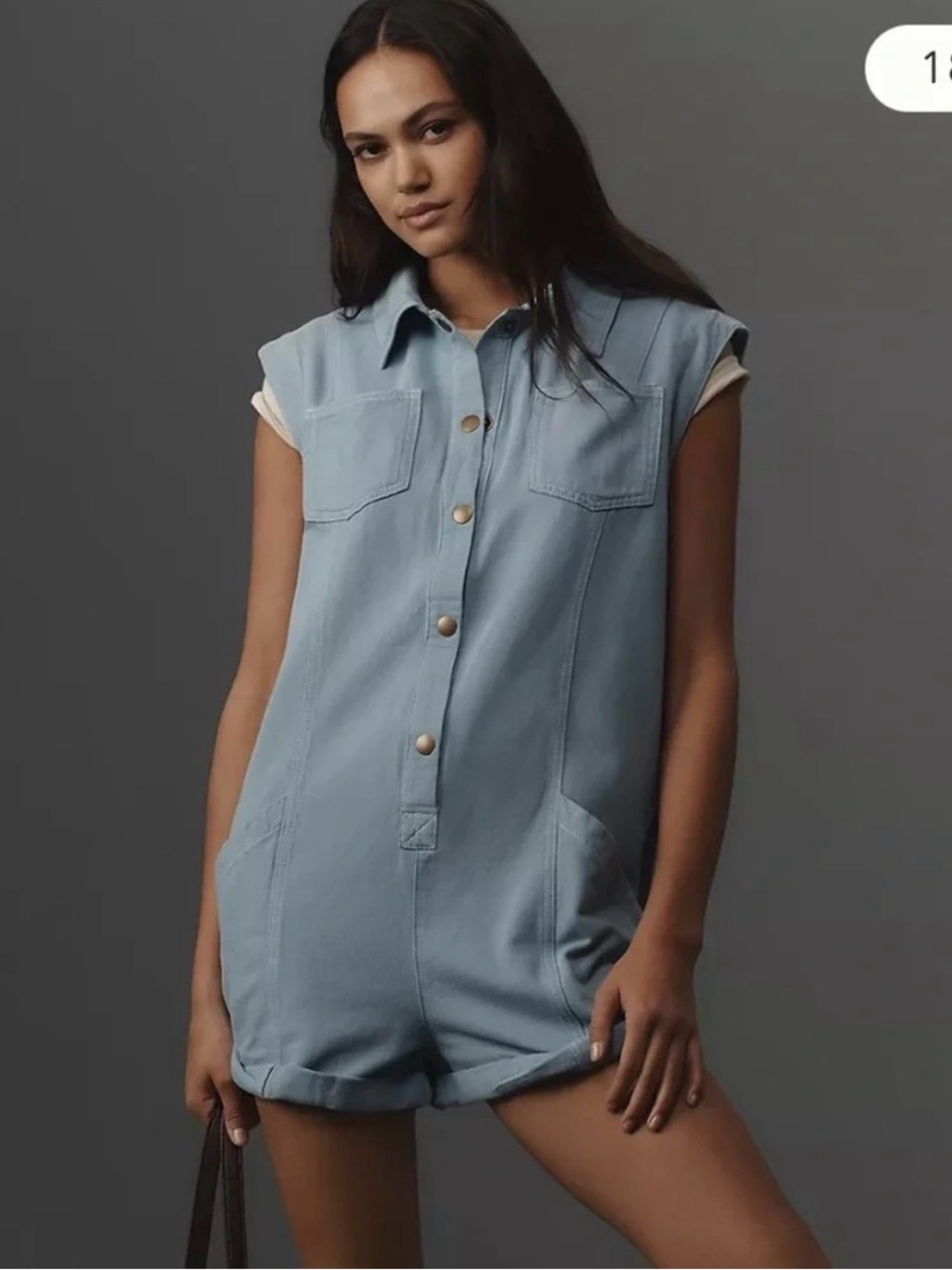 Pilcro Light Blue Sleeveless Denim boiler suit